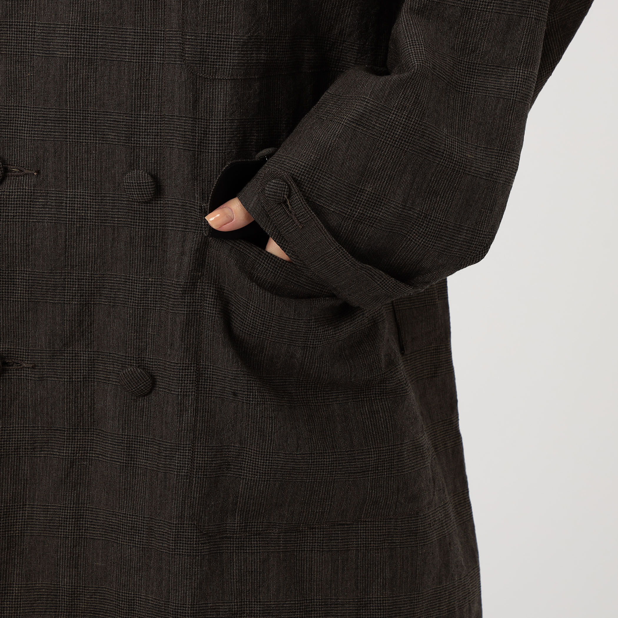 HAVERSACK ウールリネングレンチェック アトリエコート