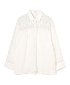 スーピマコットン レースコンビシャツ