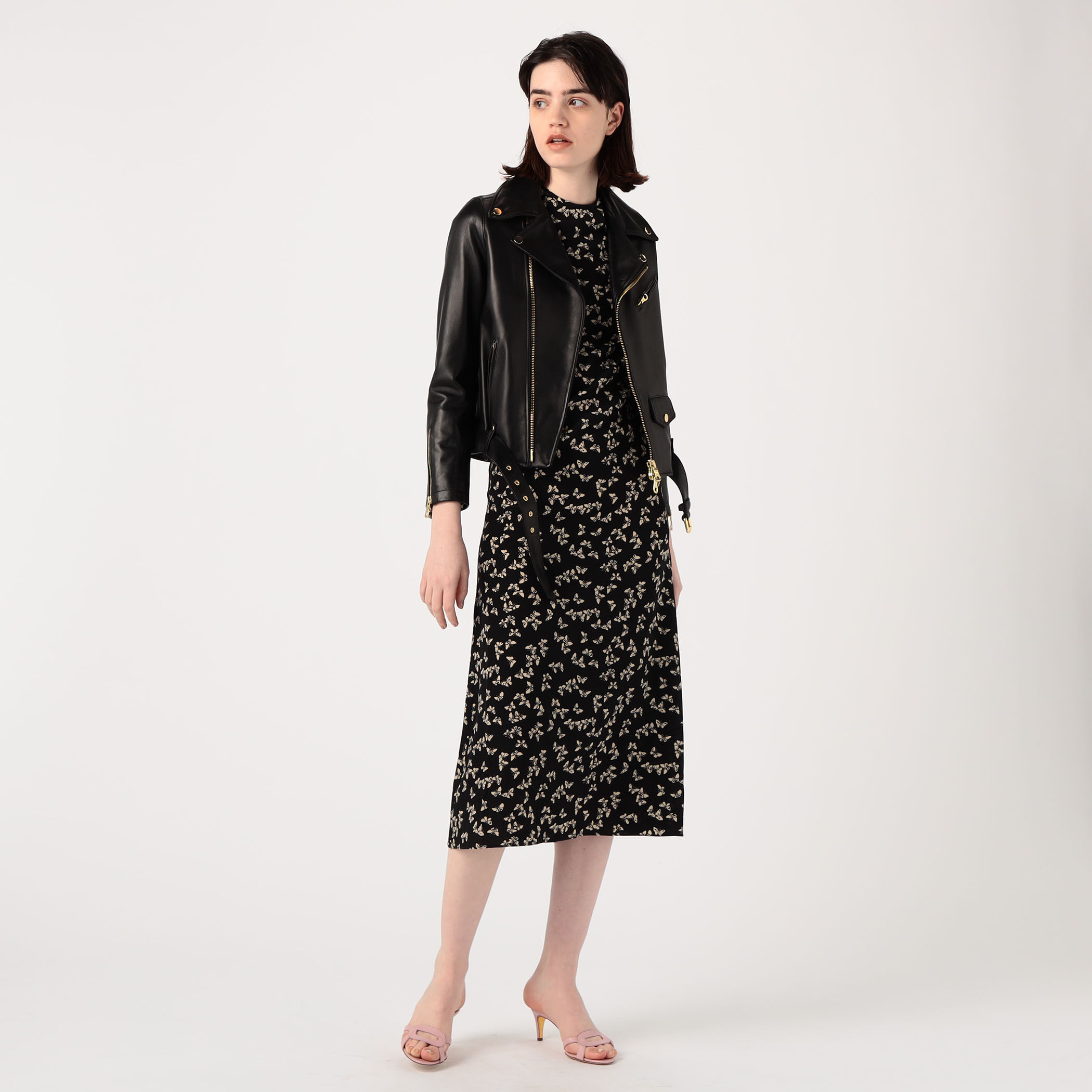トゥモローランド　黒　ジャケット　革ジャン　36 美品　羊皮　本革 セール】 【別注】DENIM×TOMORROWLAND ラムレザーダブル