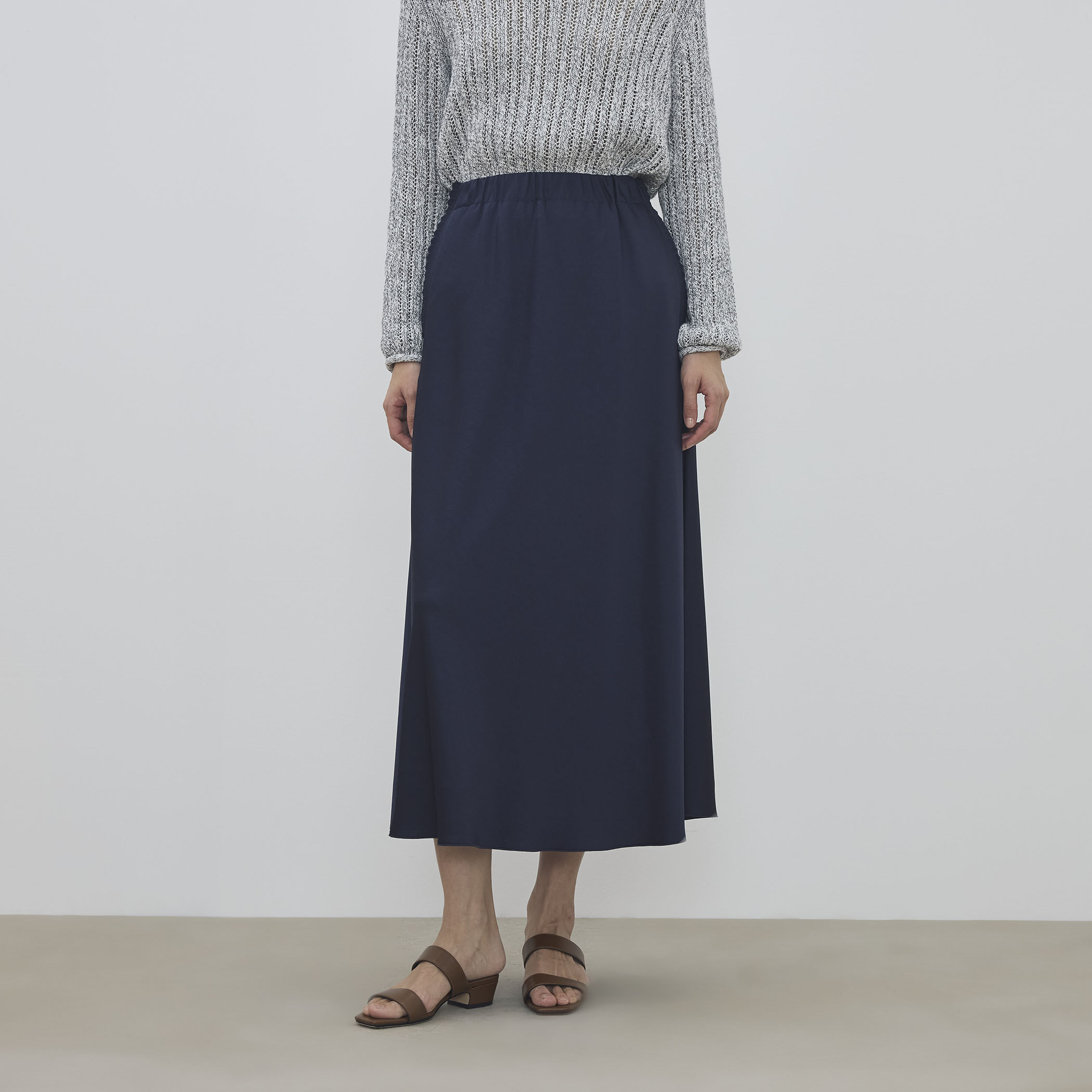 machatt ドレープマットサテンスカート ネイビー machatt ドレープマットサテンスカート ネイビー Machatt マチャット