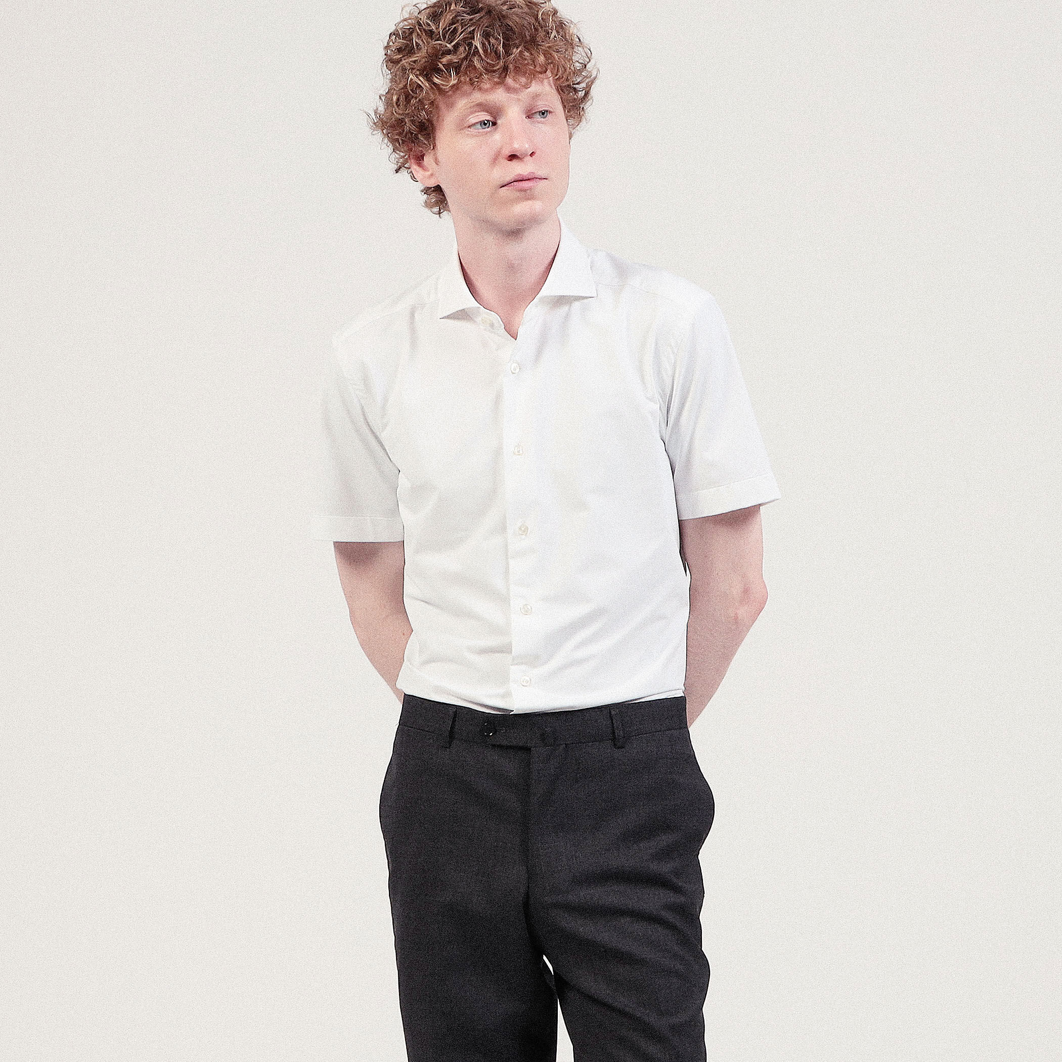 XACUS ナイロンポリウレタン ショートスリーブシャツ