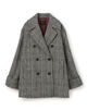 ウールカシミヤグレンチェック ダブルブレストコート