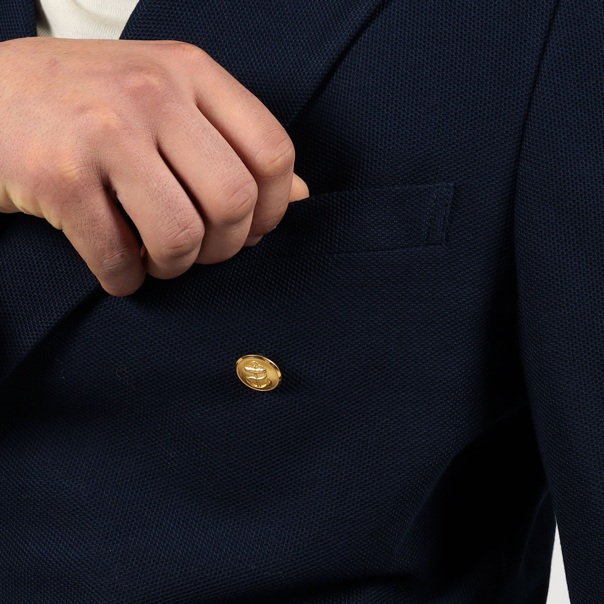 □コットンダブルニット ダブルブレステッド6Bブレザー DONDY