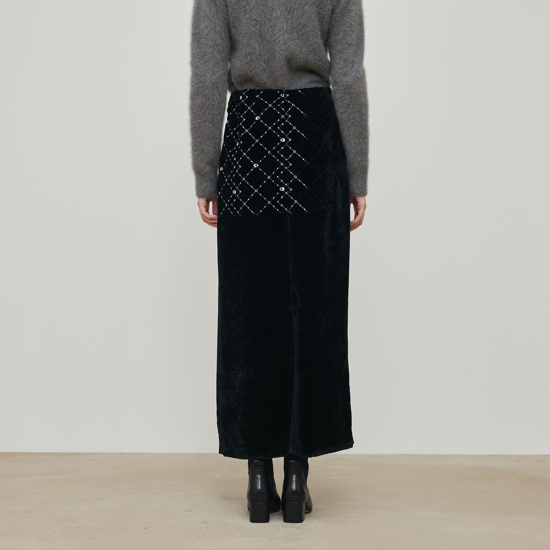 ダイアモンドゲージエンブロイダリー マキシスカート