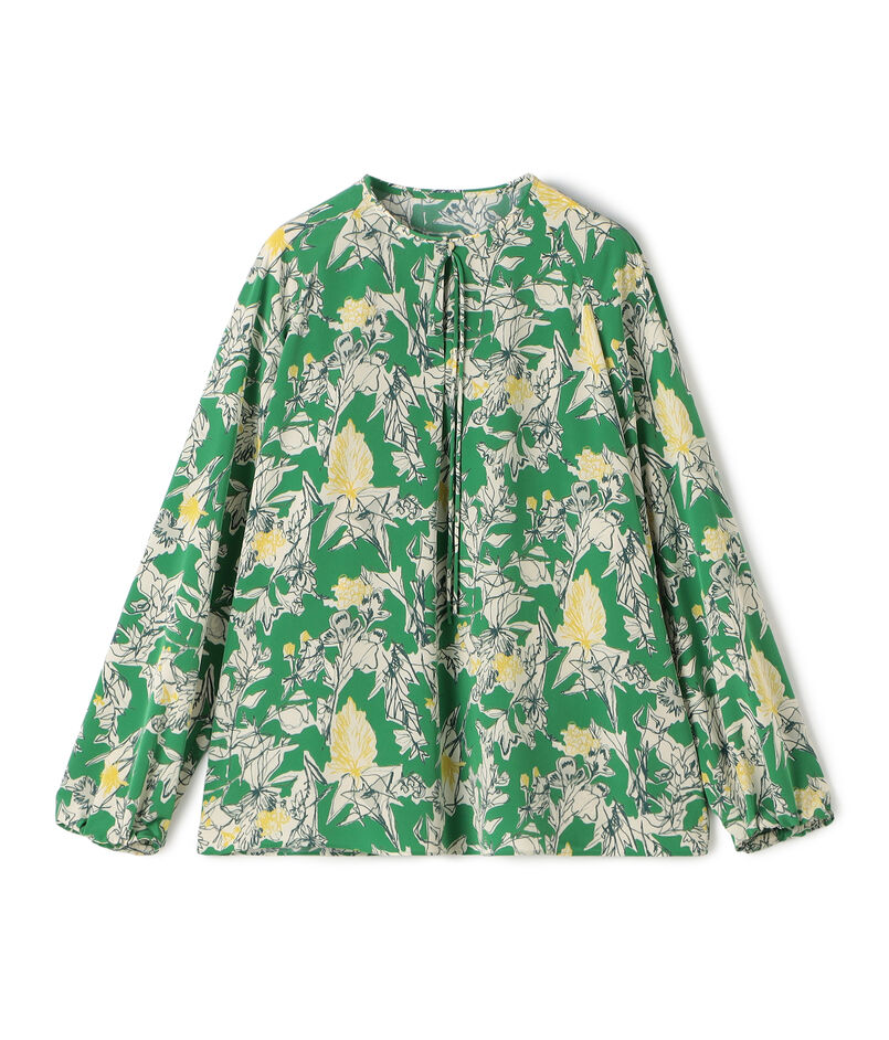 コックスコブフラワープリント ループリボンブラウス