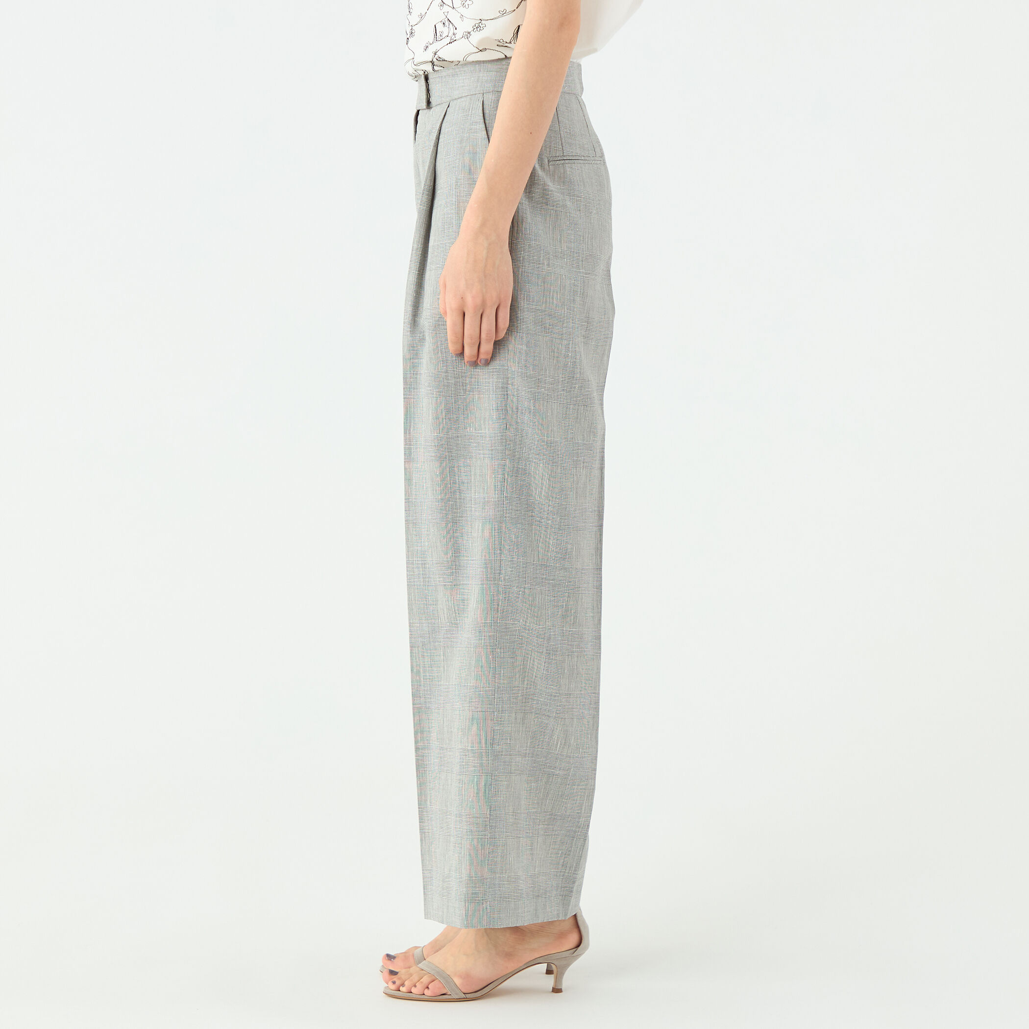 サマーグレンチェック タックワイドパンツ｜トゥモローランド 公式通販