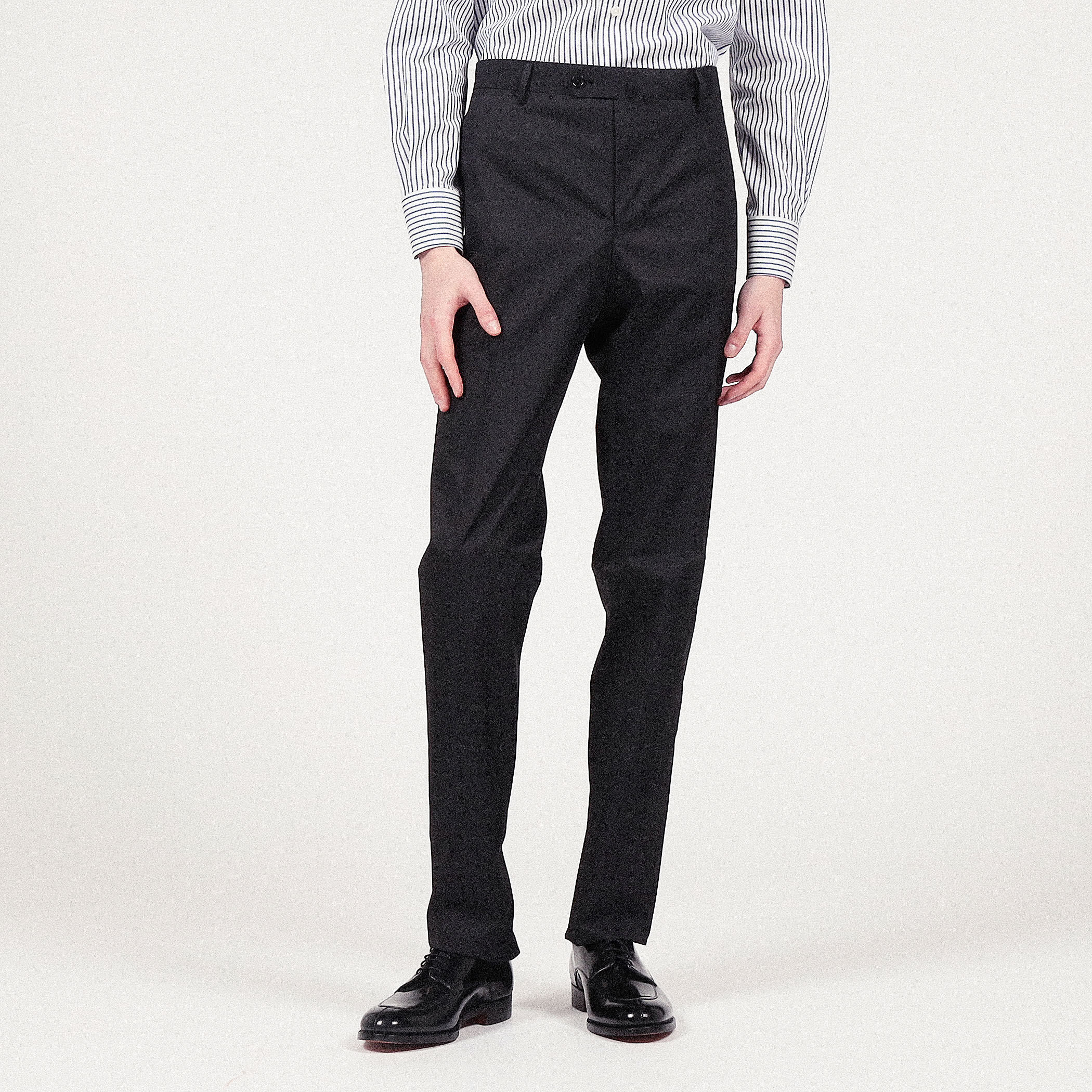 TOMORROWLAND MEN / コットンポリエステルハイカウント ノープリーツスリムスラックス / ブラック / 48 パンツ 新品 TOMORROWLAND MEN メンズ 2024 店舗 SS