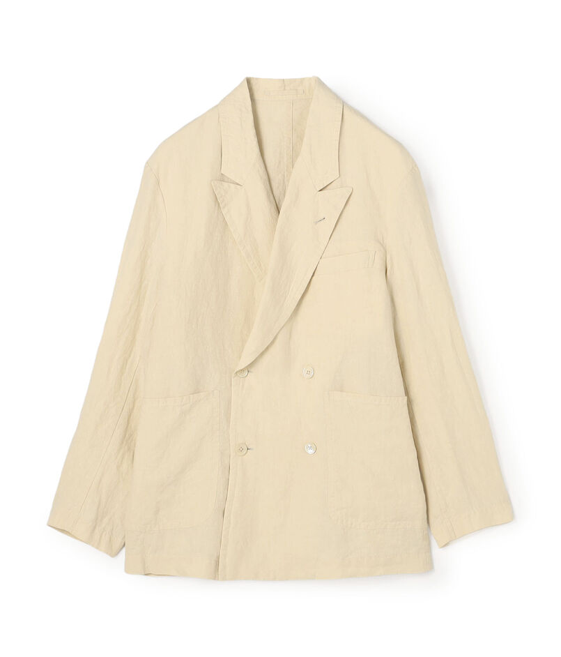 80リネン ダブルブレステッド4Bジャケット