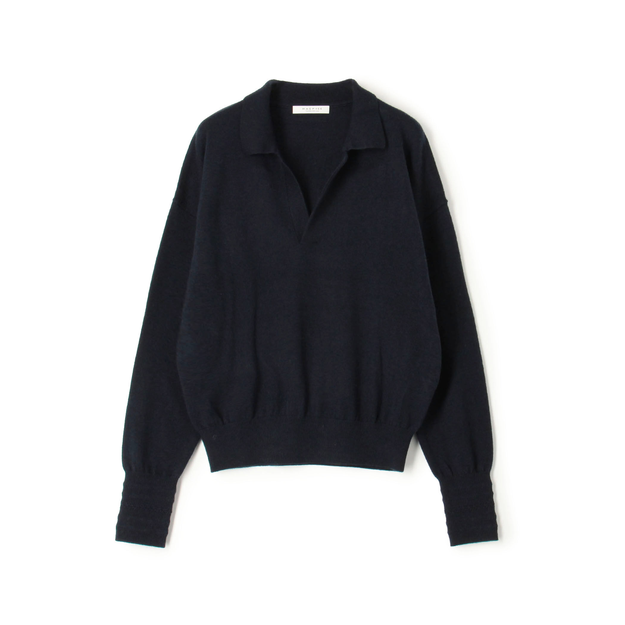 MACPHEE ネイビー　コットンウール ポロプルオーバー コットンウール ポロプルオーバー｜トゥモローランド 公式通販