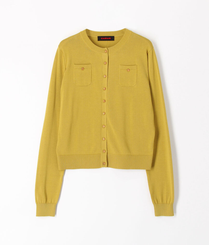 ■コットン ロングスリーブポケットカーディガン