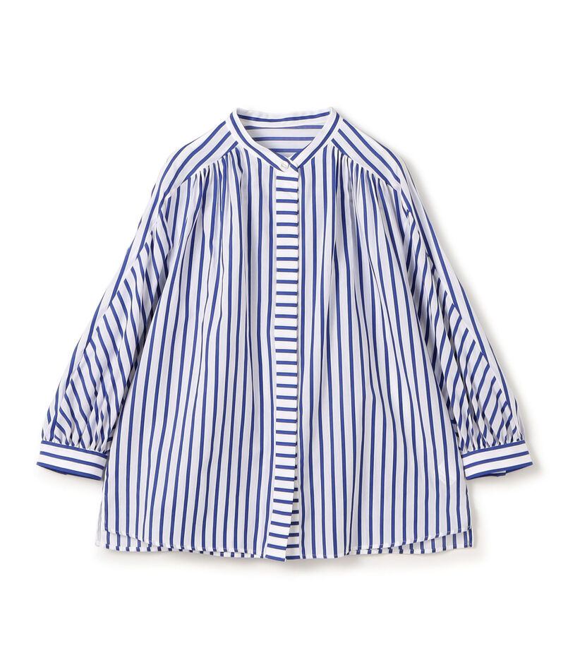 トラックストライプ ギャザーブラウス