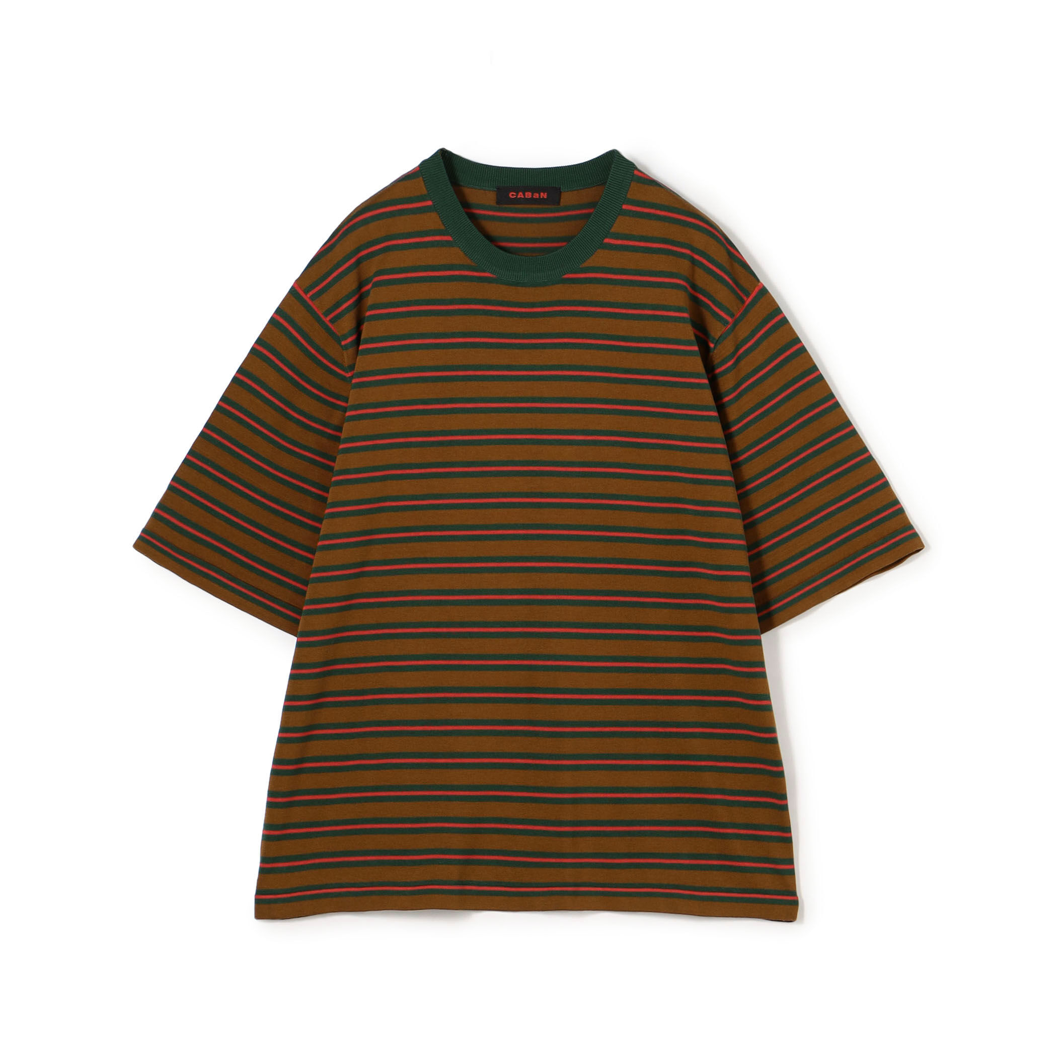 CABaN コットン ハイゲージストライプ クルーネックプルオーバー