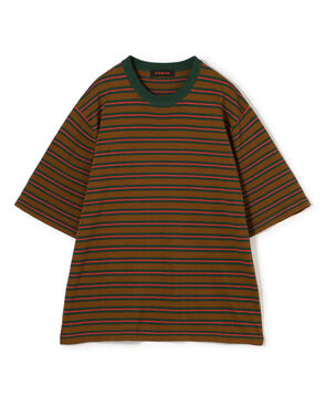 CABaN コットン ハイゲージストライプ クルーネックプルオーバー