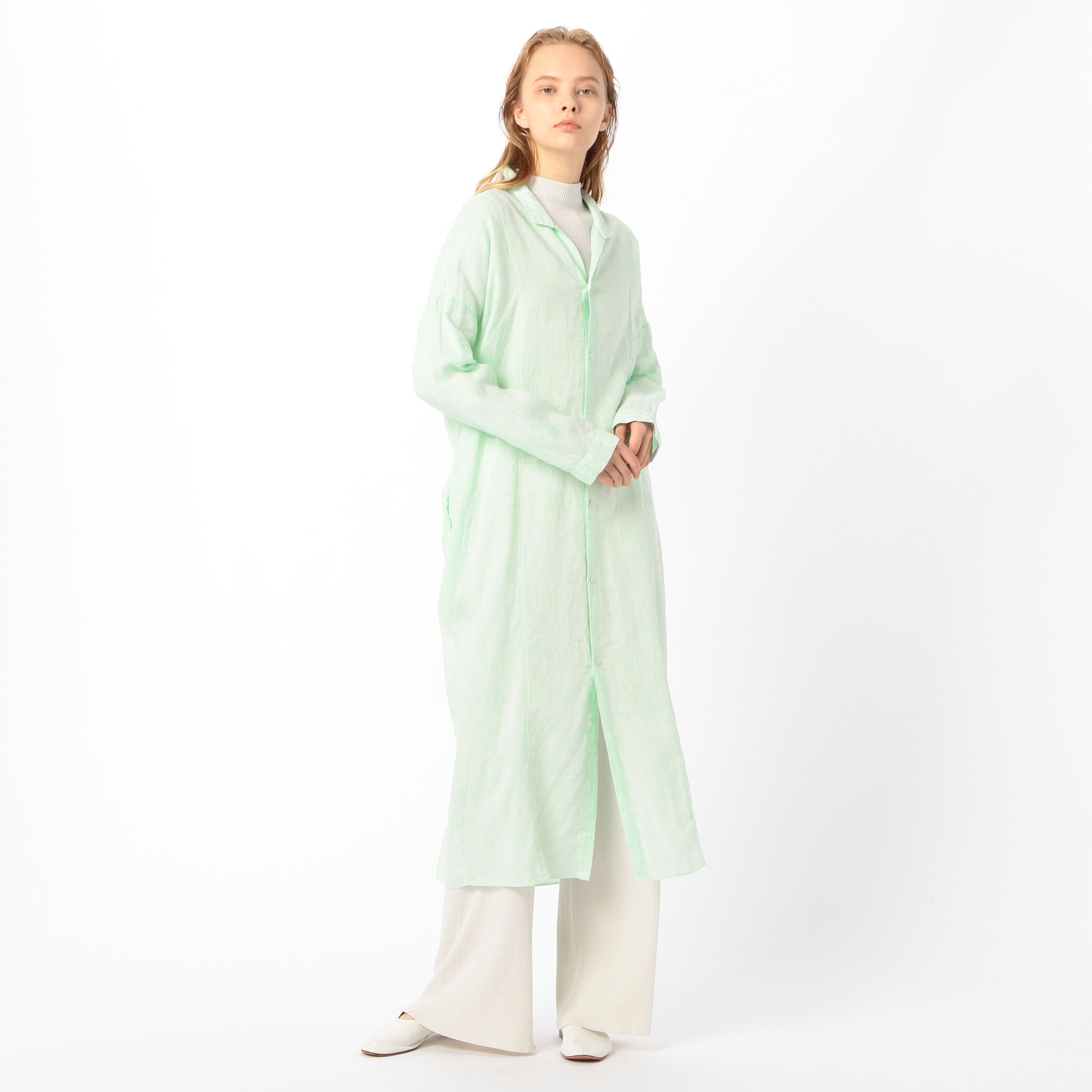 リネン ロングシャツワンピース｜トゥモローランド 公式通販