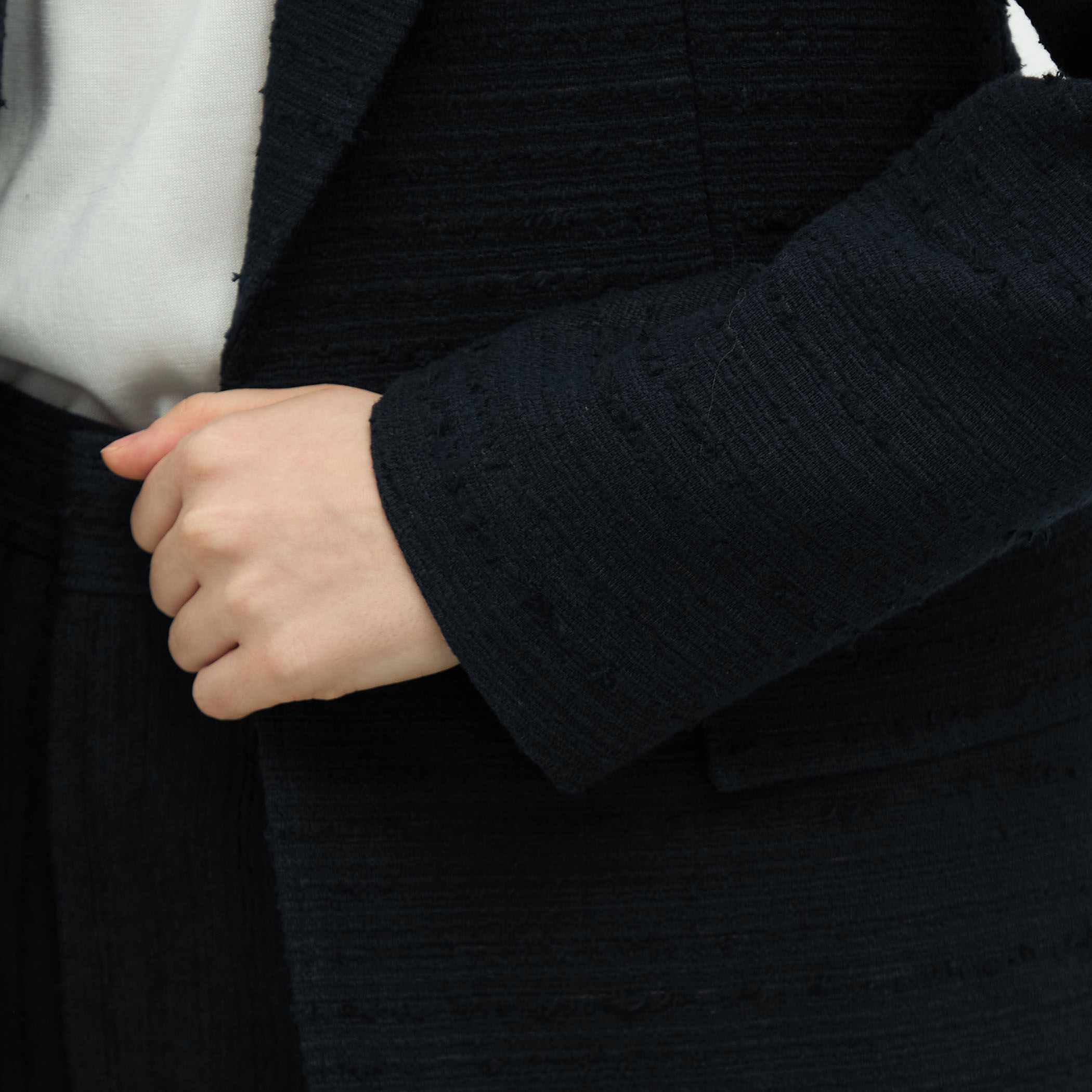 スラブツイード ボタンレスジャケット｜トゥモローランド 公式通販