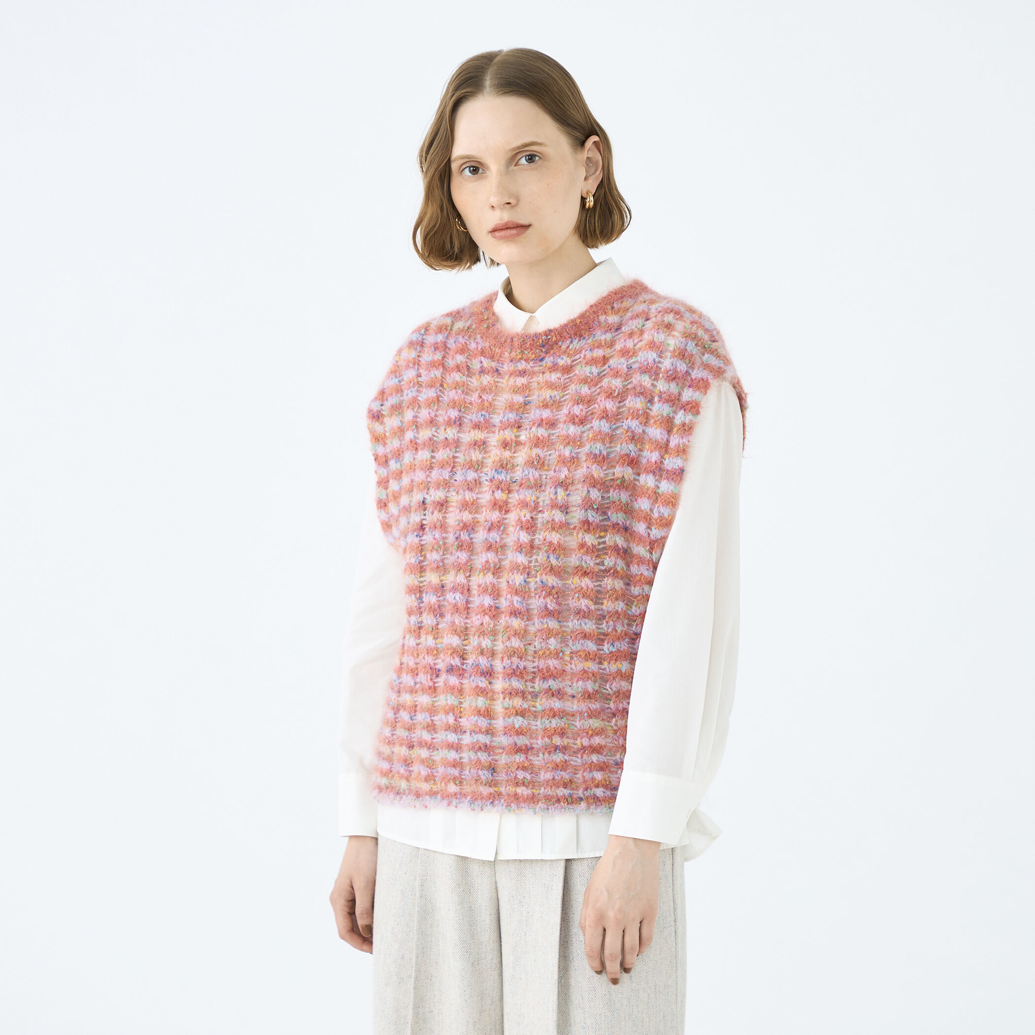 ミックスボーダー クルーネックベスト｜トゥモローランド 公式通販