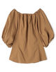 ストレッチポプリン ギャザーブラウス