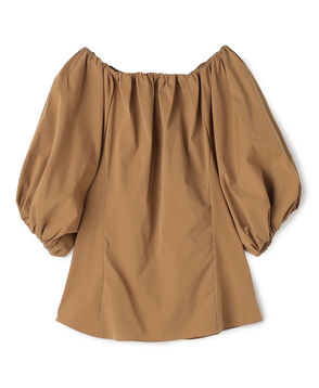 ストレッチポプリン ギャザーブラウス