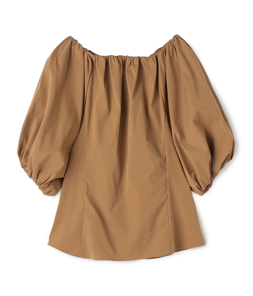 ストレッチポプリン ギャザーブラウス