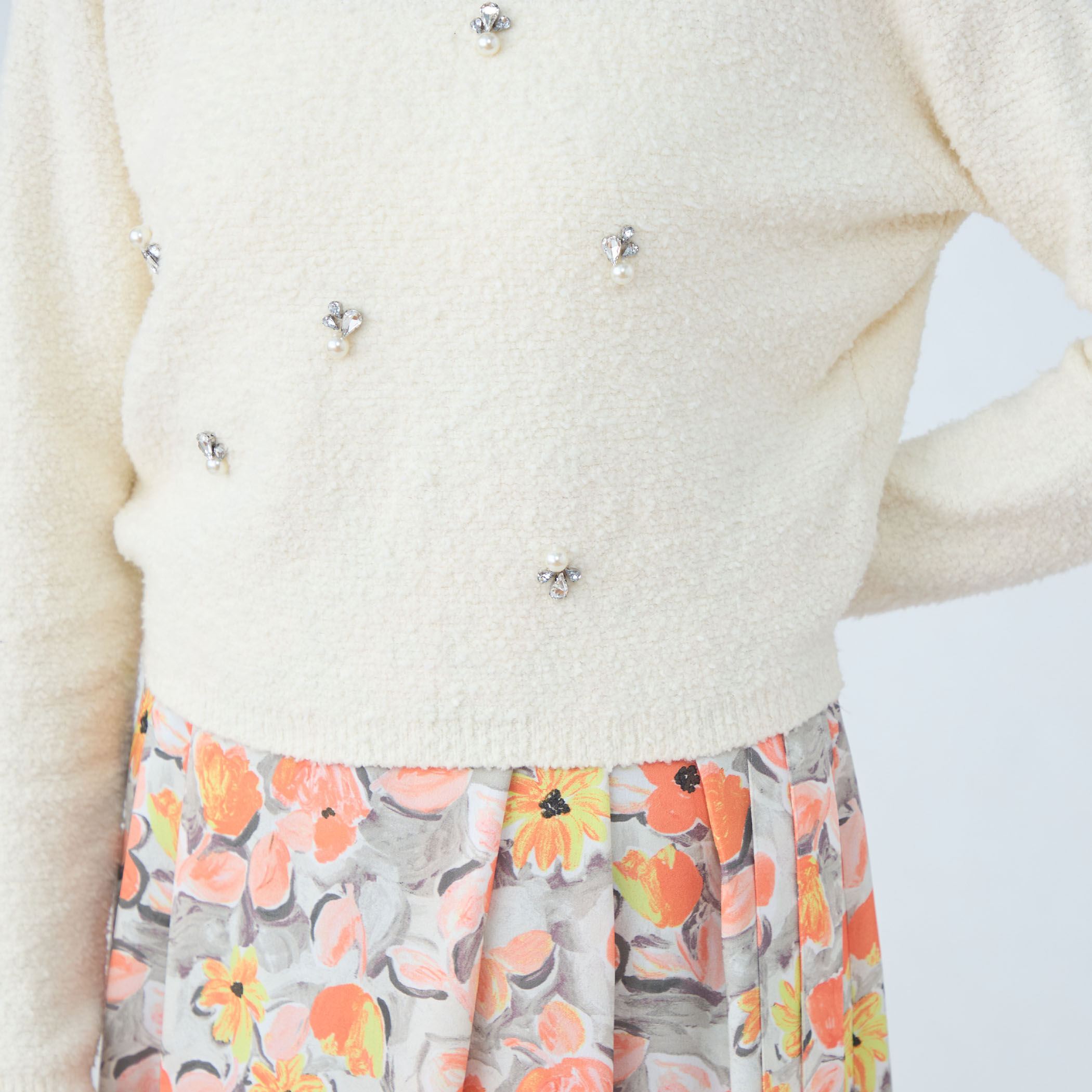 トゥモローランド　Ballsey ビジュー付きニット □ビジューブークレー クルーネックプルオーバー