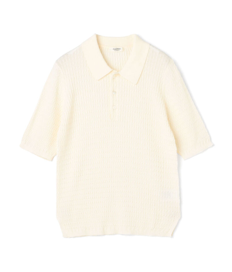 コットンナイロンケーブル ポロプルオーバー