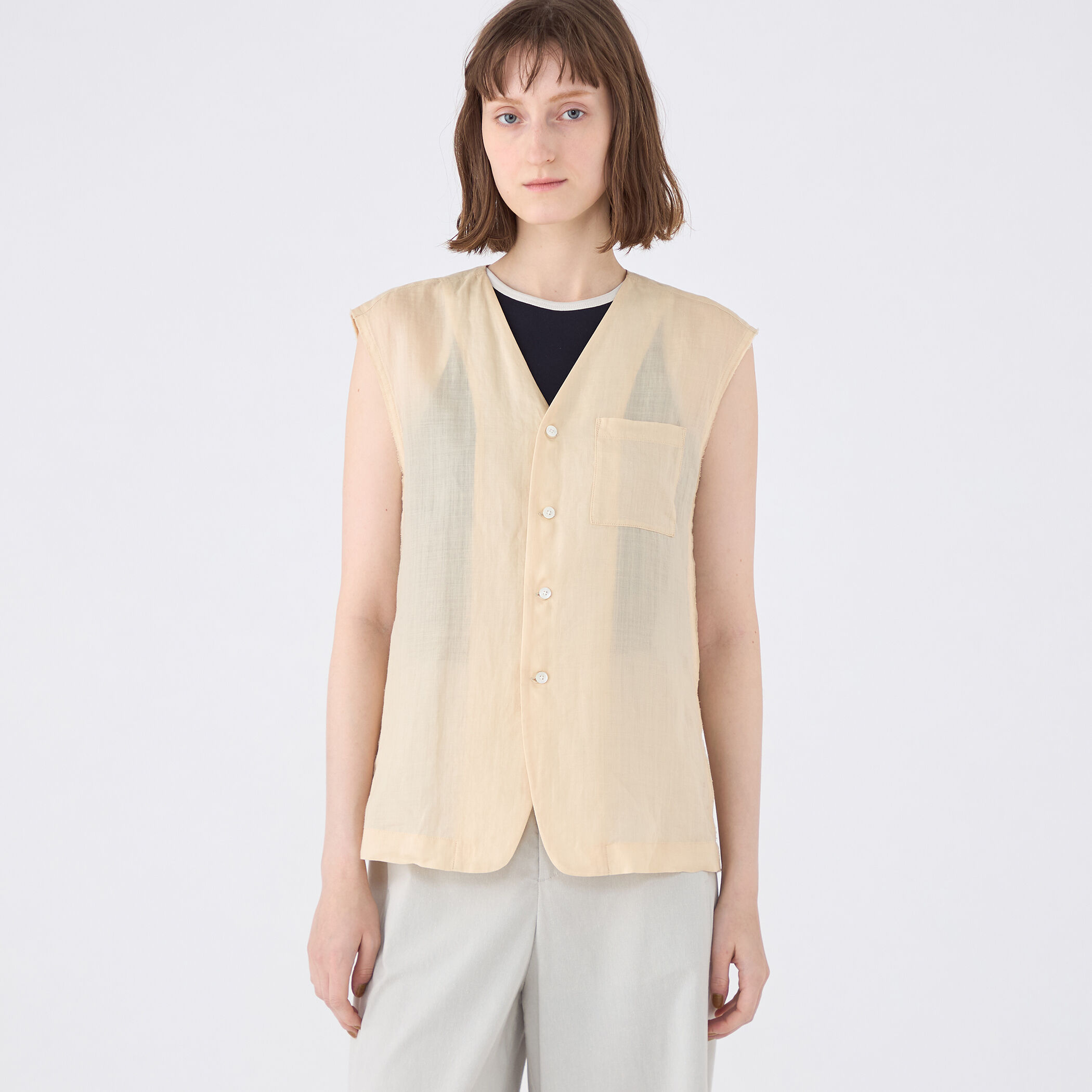 TOMORROWLAND MACPHEE ラミー　ジレ 楽天市場】【SALE／40%OFF】ラミーソリッド Vネックジレ MACPHEE