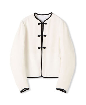Mame Kurogouchi Viscose Rayon Floral Jacquard Silk Filling Jacket