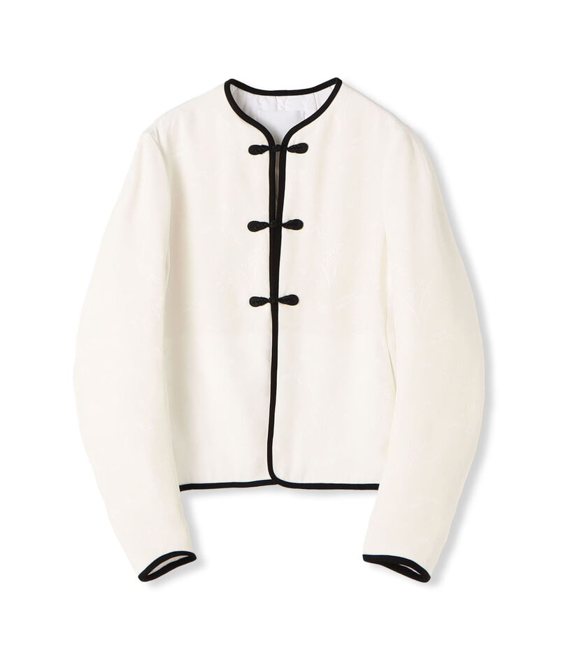 Mame Kurogouchi Viscose Rayon Floral Jacquard Silk Filling Jacket