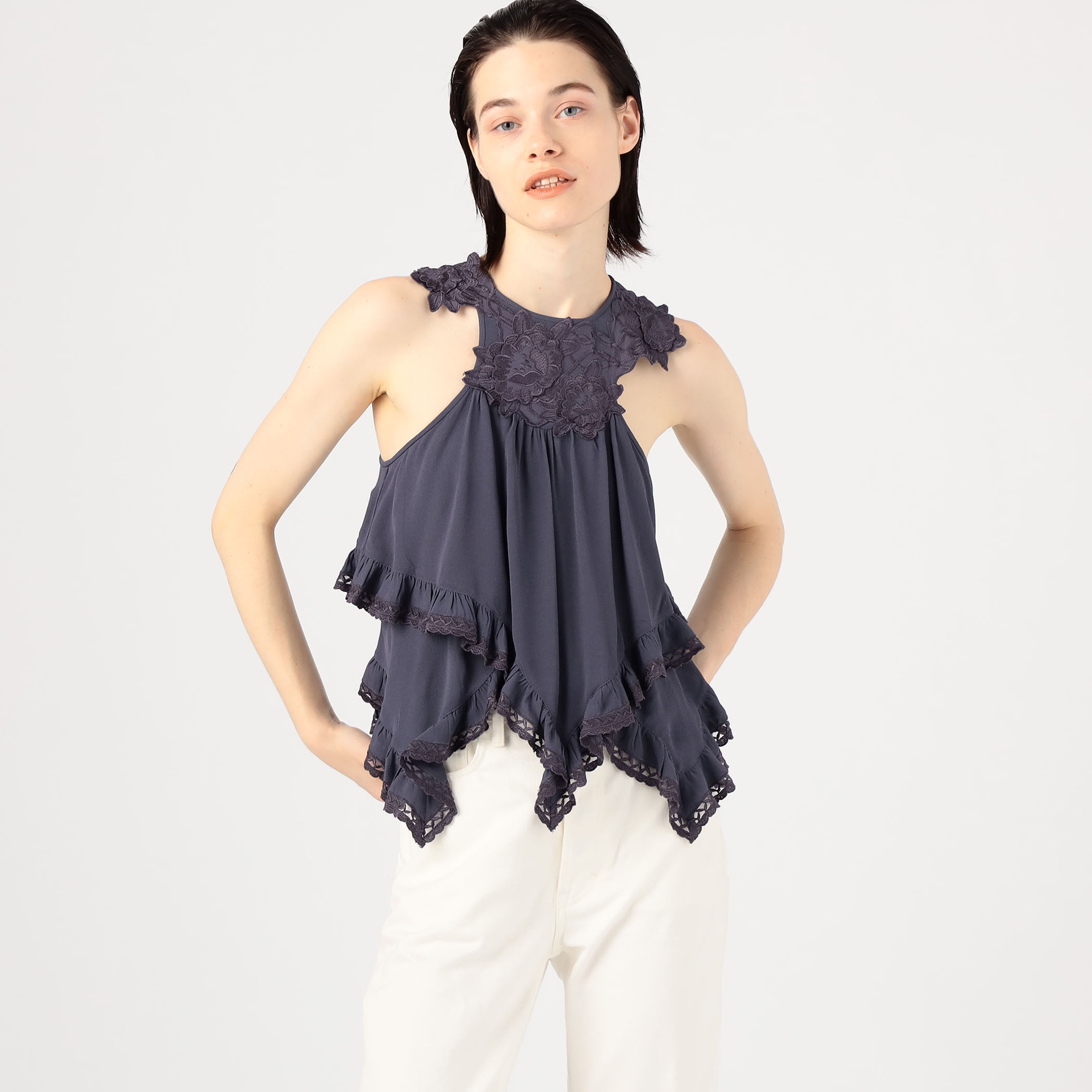 ISABEL MARANT ETOILE◆ノースリーブブラウス/36/シルク/IVO トップス＆シャツ Etoile レディース｜ISABEL MARANT（イザベル