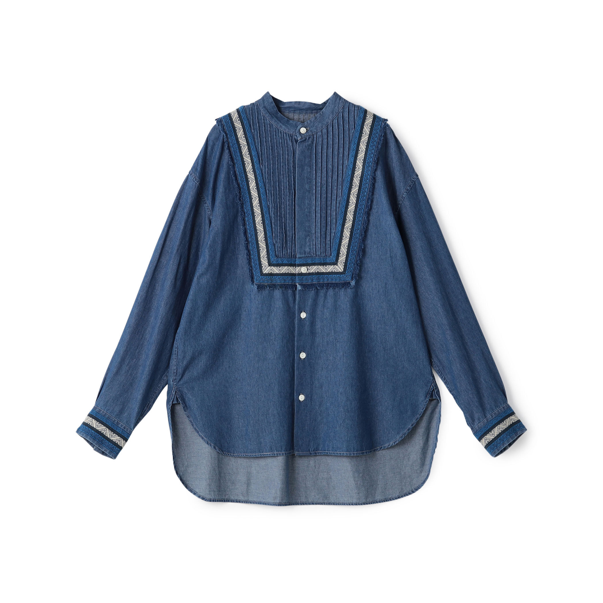 ラインエンブロイダリー ピンタックシャツ｜トゥモローランド 公式通販