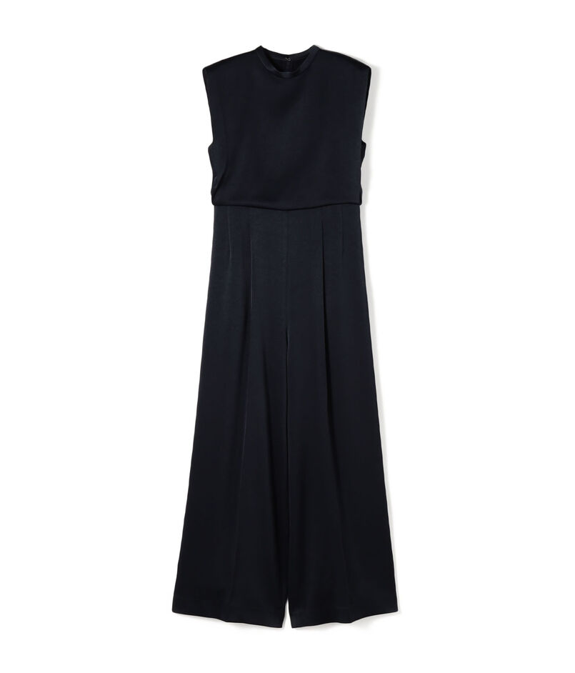 サテンジョーゼット ハイウエストオールインワン