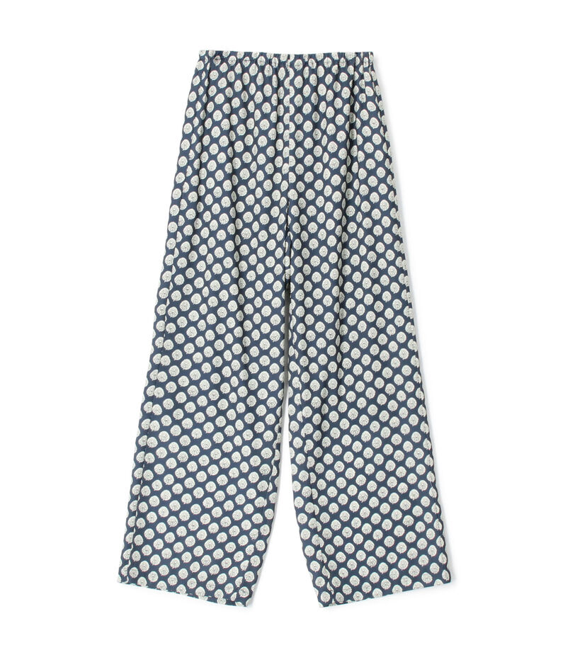 ポリエステルプリント ナローストレートパンツ