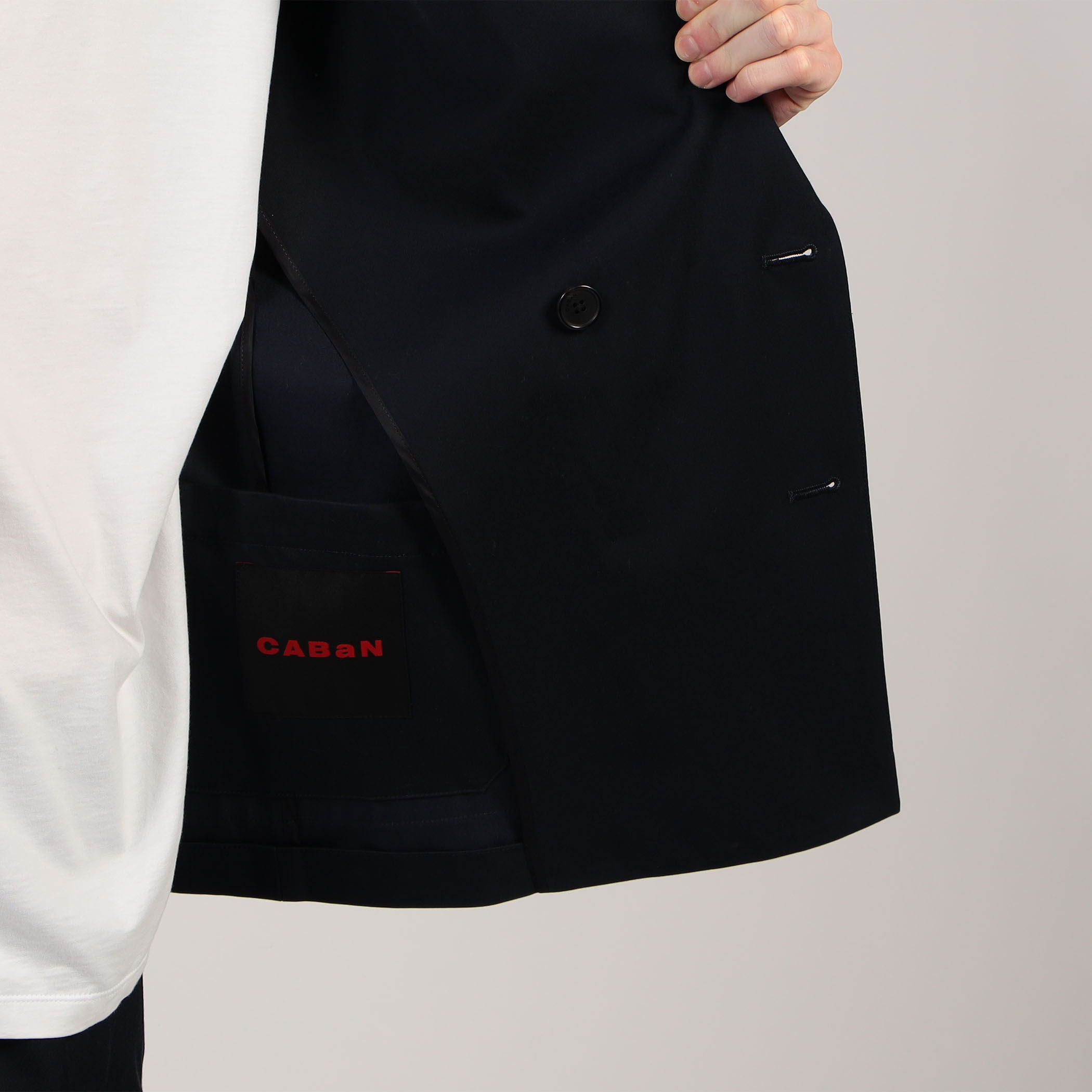CABaN コットンシャンブレー ダブルブレストジャケット