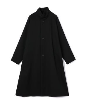 ウールギャバジン スタンドカラーコート