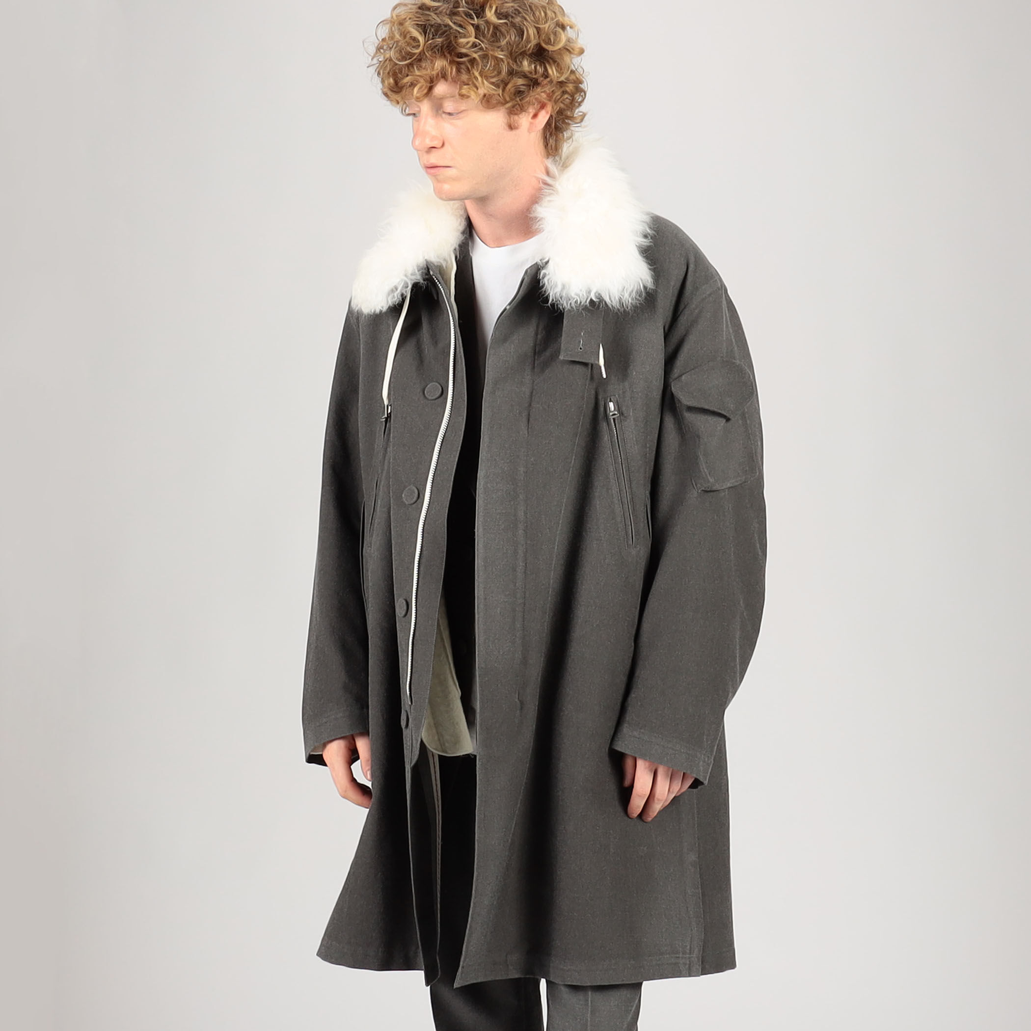 MEW NEW YORK デザインコート 変形 内ボア 個性 ツモリチサト kiminori morishita Hand-shaving stand collar coat