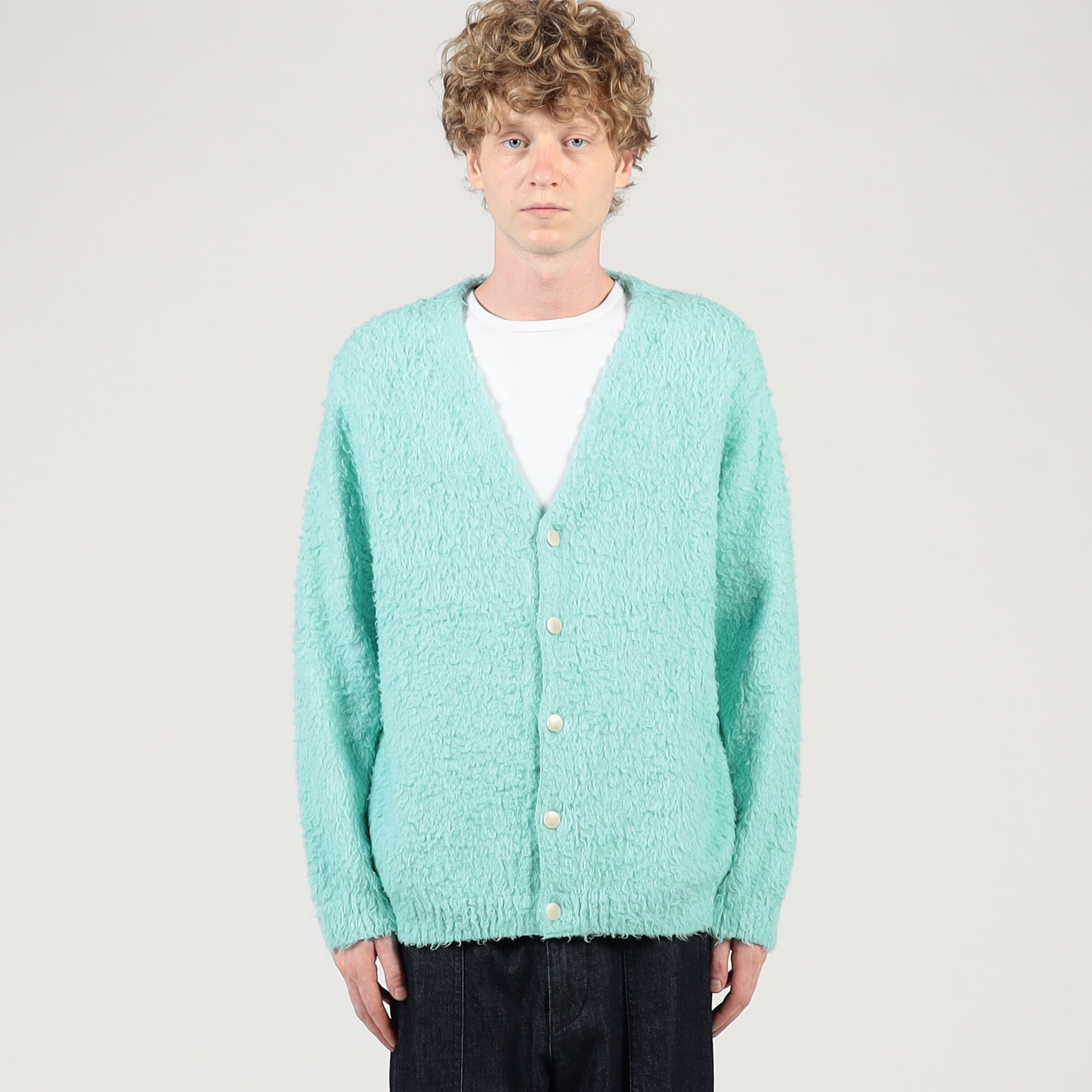 別注】ROUTINE ヴィンテージ起毛 Vネックカーディガン