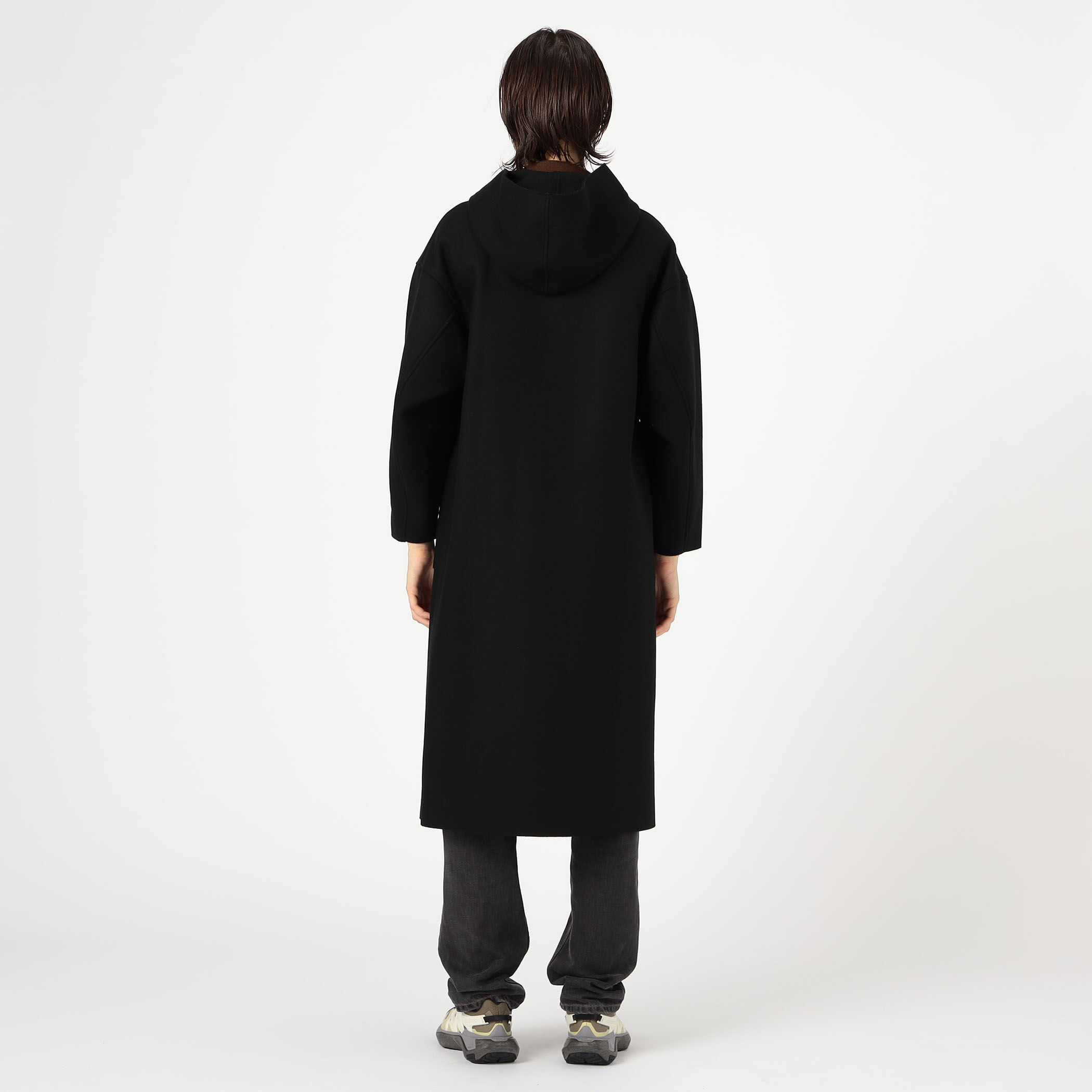 HYKE フード付き黒コート サイズ1 org.jpg