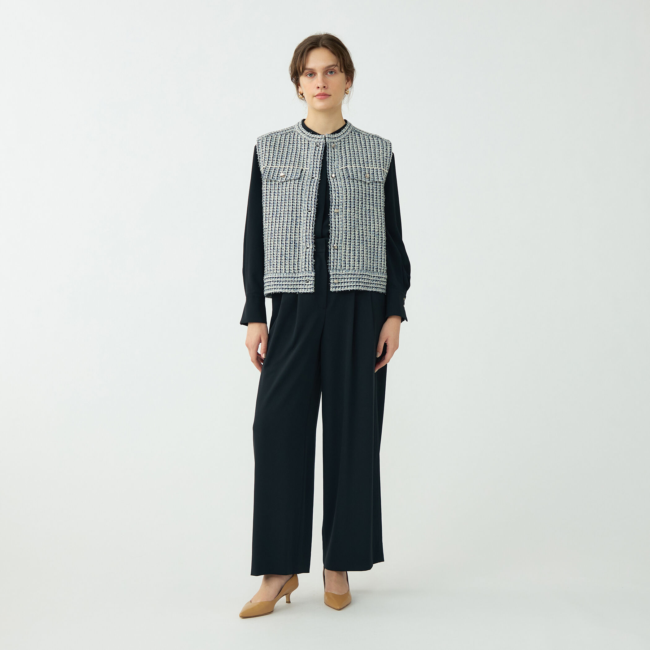 ミックスツイード ショートベスト｜トゥモローランド 公式通販