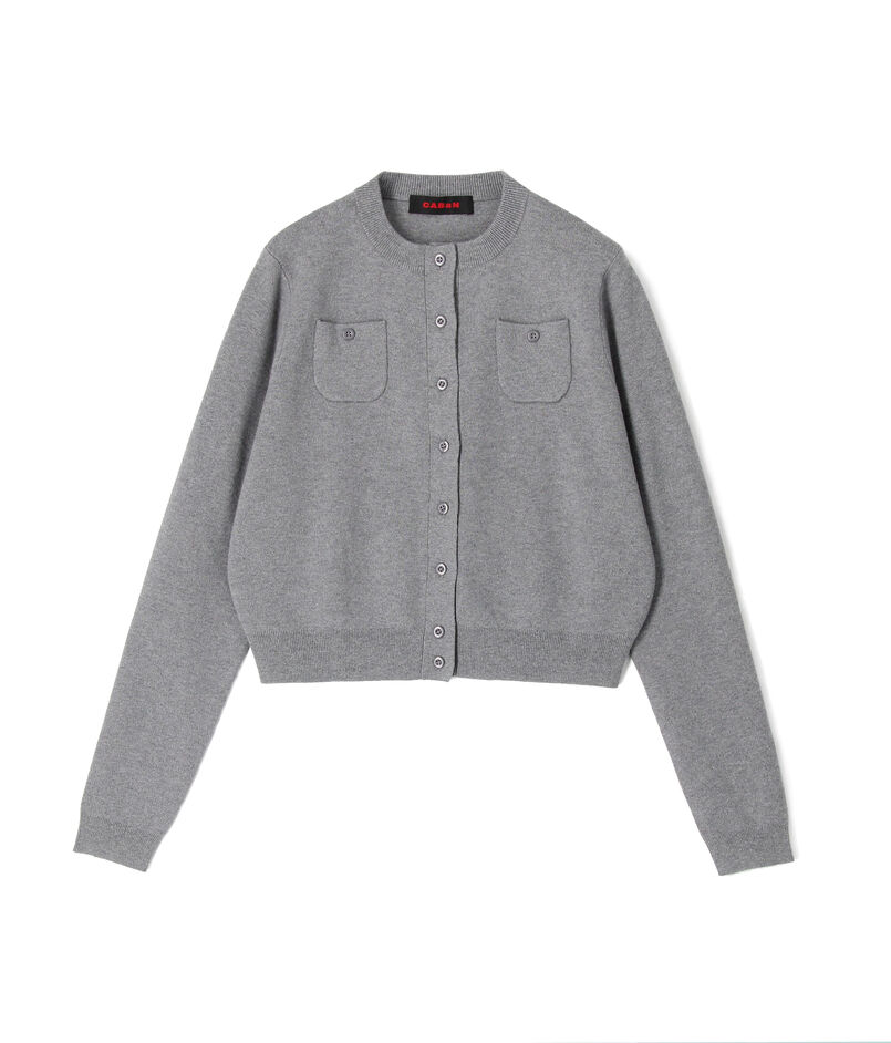 CABaN コットンカシミヤ クルーネックカーディガン ホワイト S 一部  