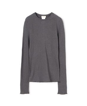 コットンシルクリブ クルーネックプルオーバー