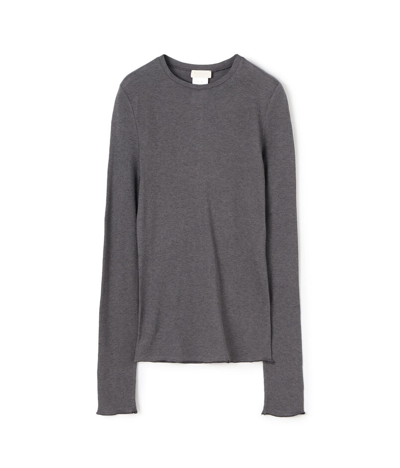 コットンシルクリブ クルーネックプルオーバー