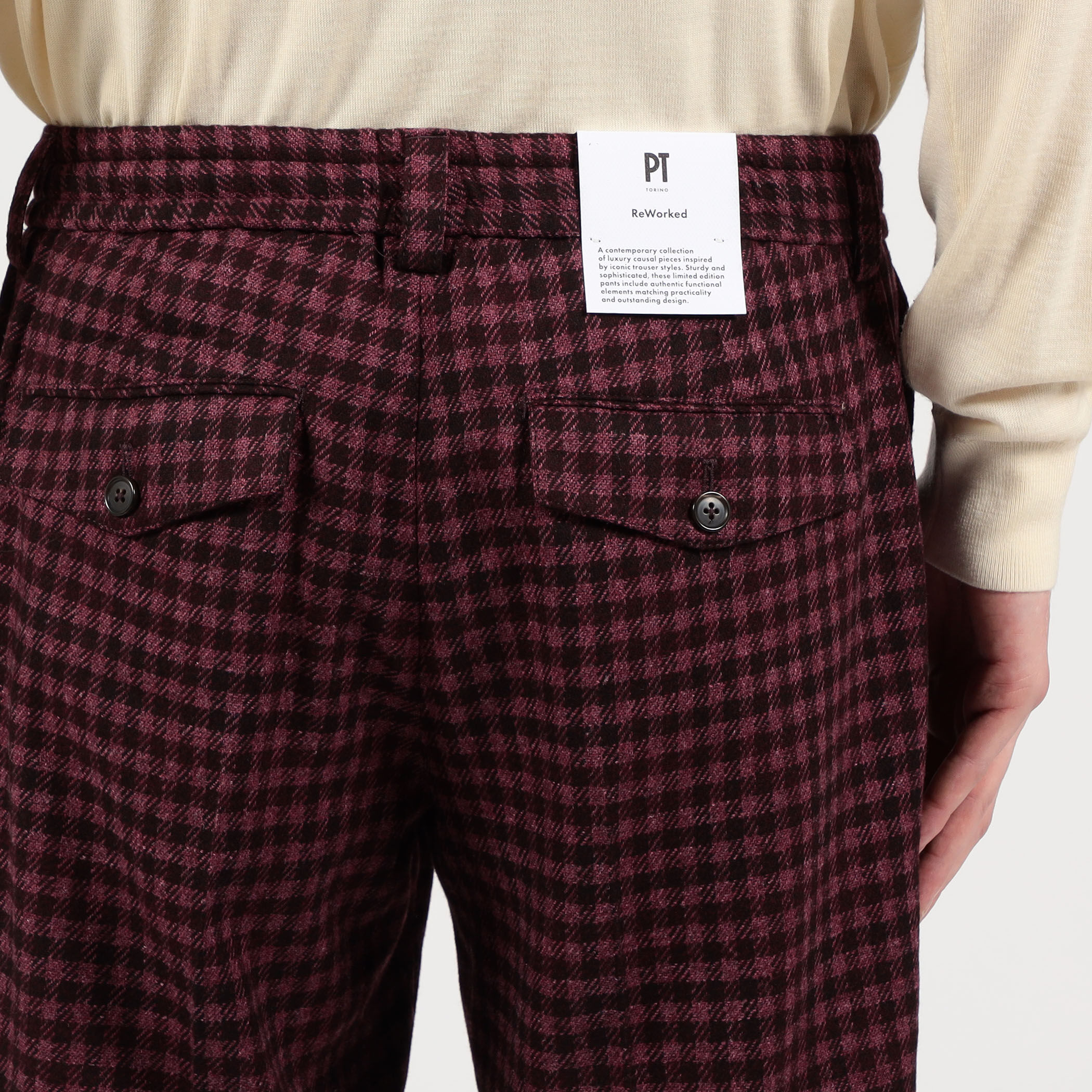 PT TORINO “REBEL FIT” ウールソリッド ノープリーツパンツ PT TORINO（ピーティー トリノ）ウール ツイル ノープリーツ
