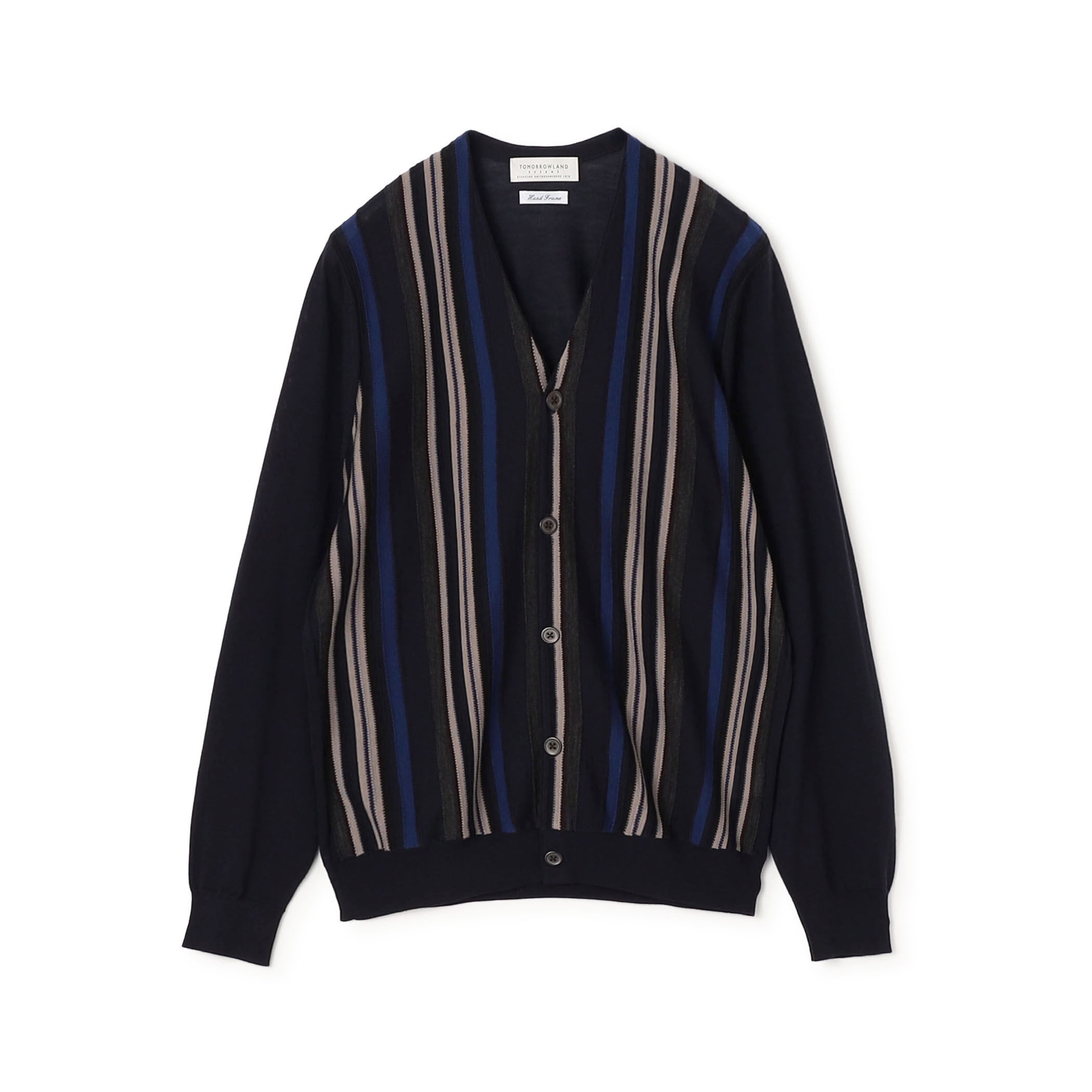 美品 TOMORROWLAND ウール100% セットアップ ピンストライプ M TOMORROWLAND tricot スーパーファインメリノウール ストライプVネック