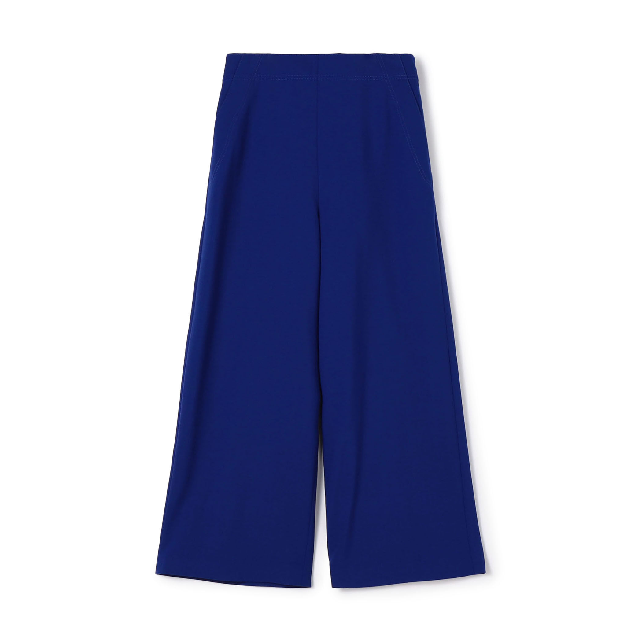 ウールポリエステルストレッチ ワイドクロップドパンツ