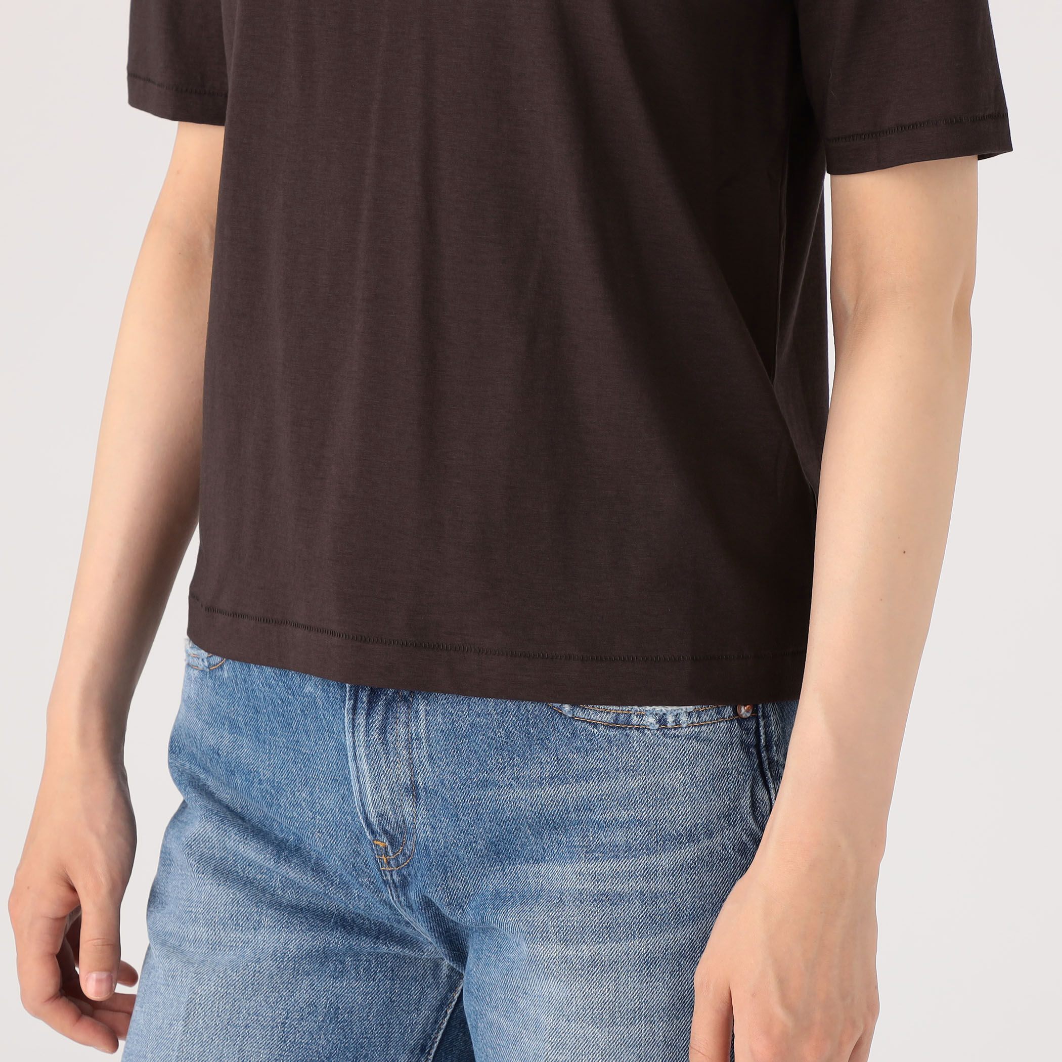 □【別注】ATON PERFECT SHORT ハーフスリーブカットソー