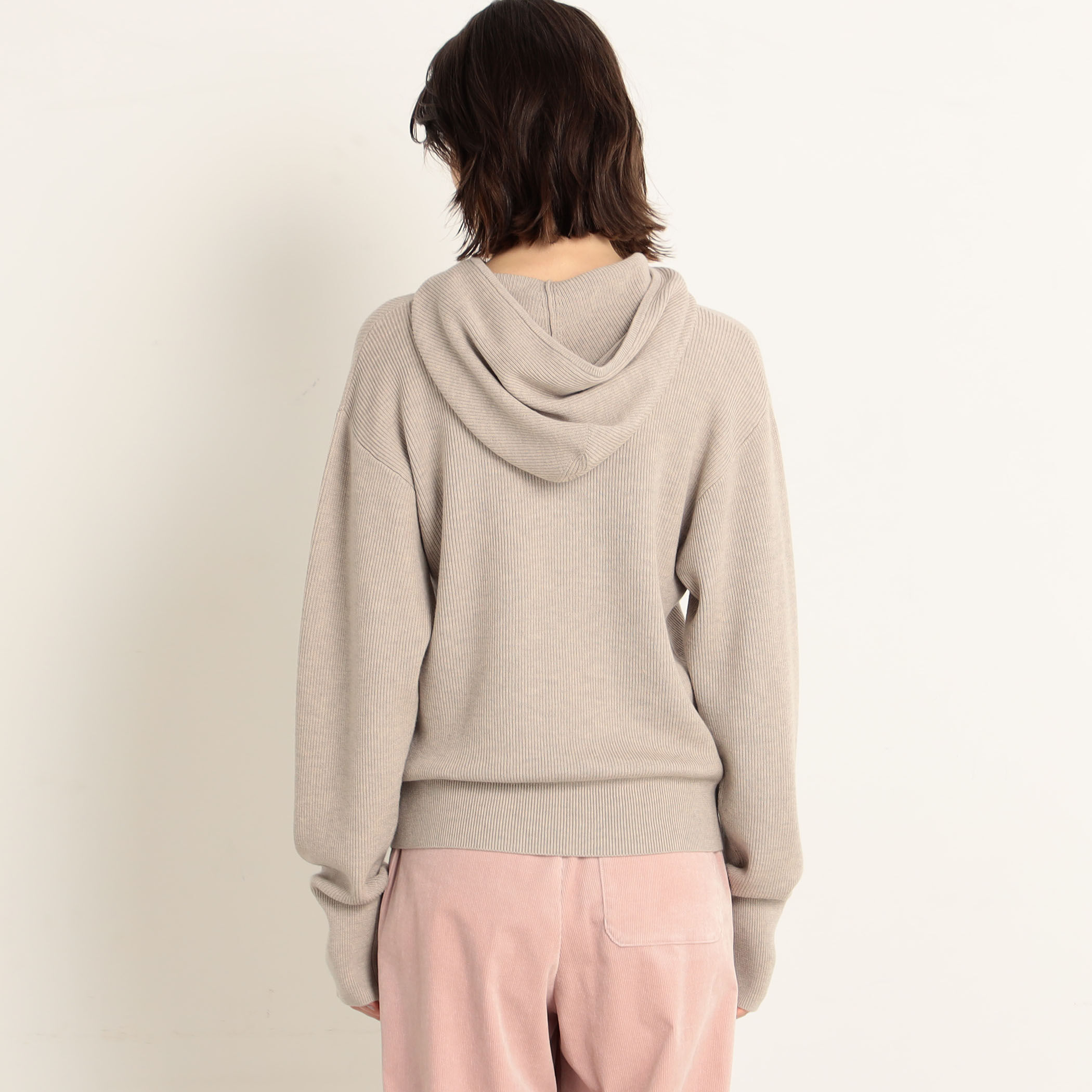 MACPHEE◆コットンウールフーデッドプルオーバー/ニットパーカー/S/ピンク/12-02-24-02125 コットンウール フーデッドプルオーバー｜トゥモローランド 公式通販