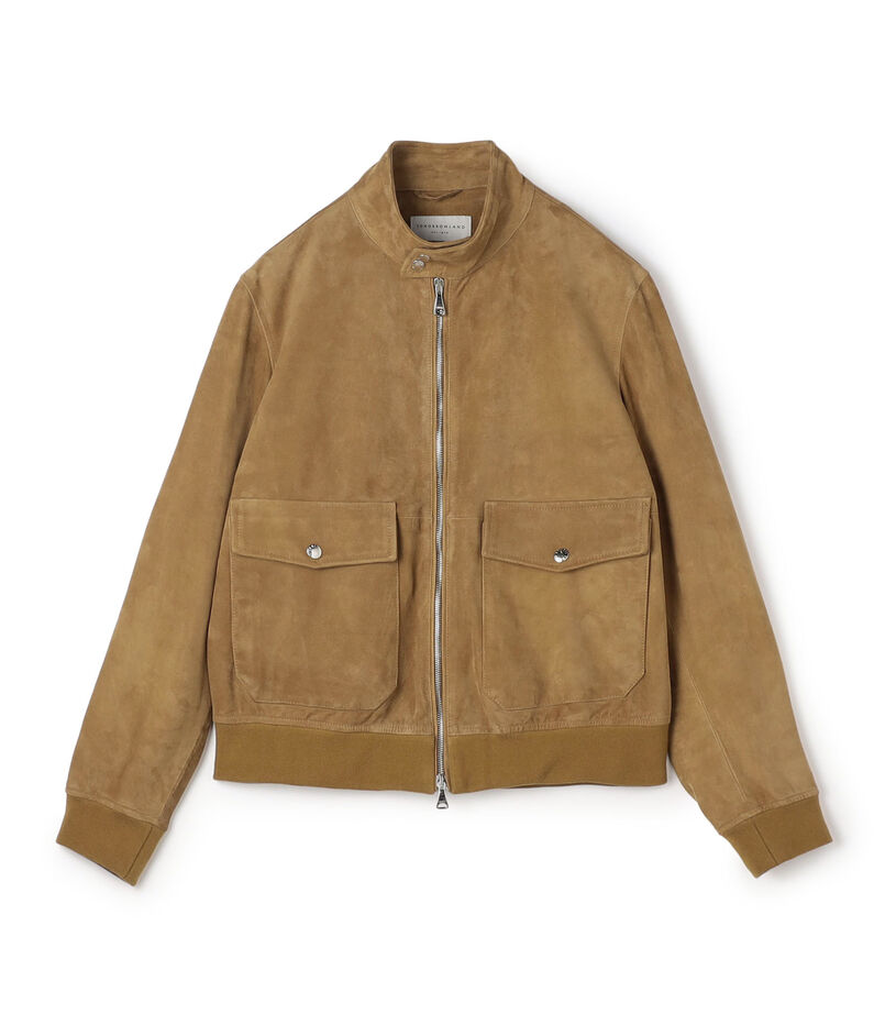 【別注】EMMETI GREYSON ラムスエード ドライビングブルゾン