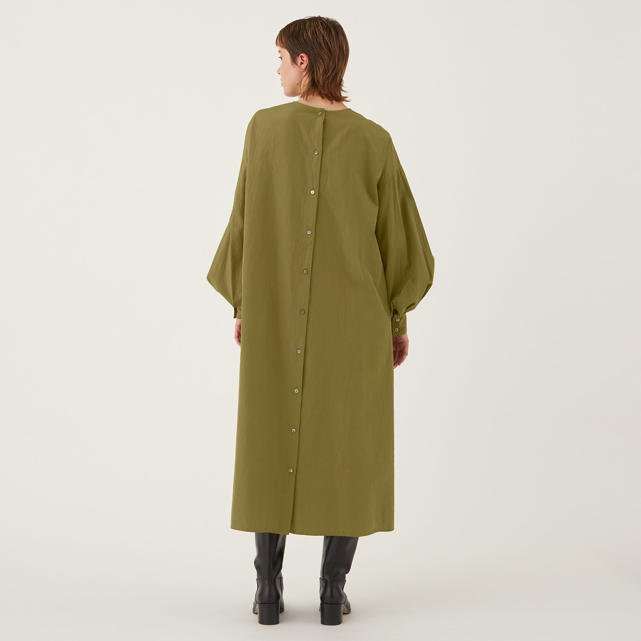 ★SALE★【送料関税無料】Chloe ギャザーシルクワンピース クロエ ハイネックギャザーシルクフレアドレスワンピース