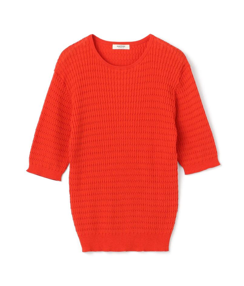 コットンナイロンケーブル ハーフスリーブプルオーバー