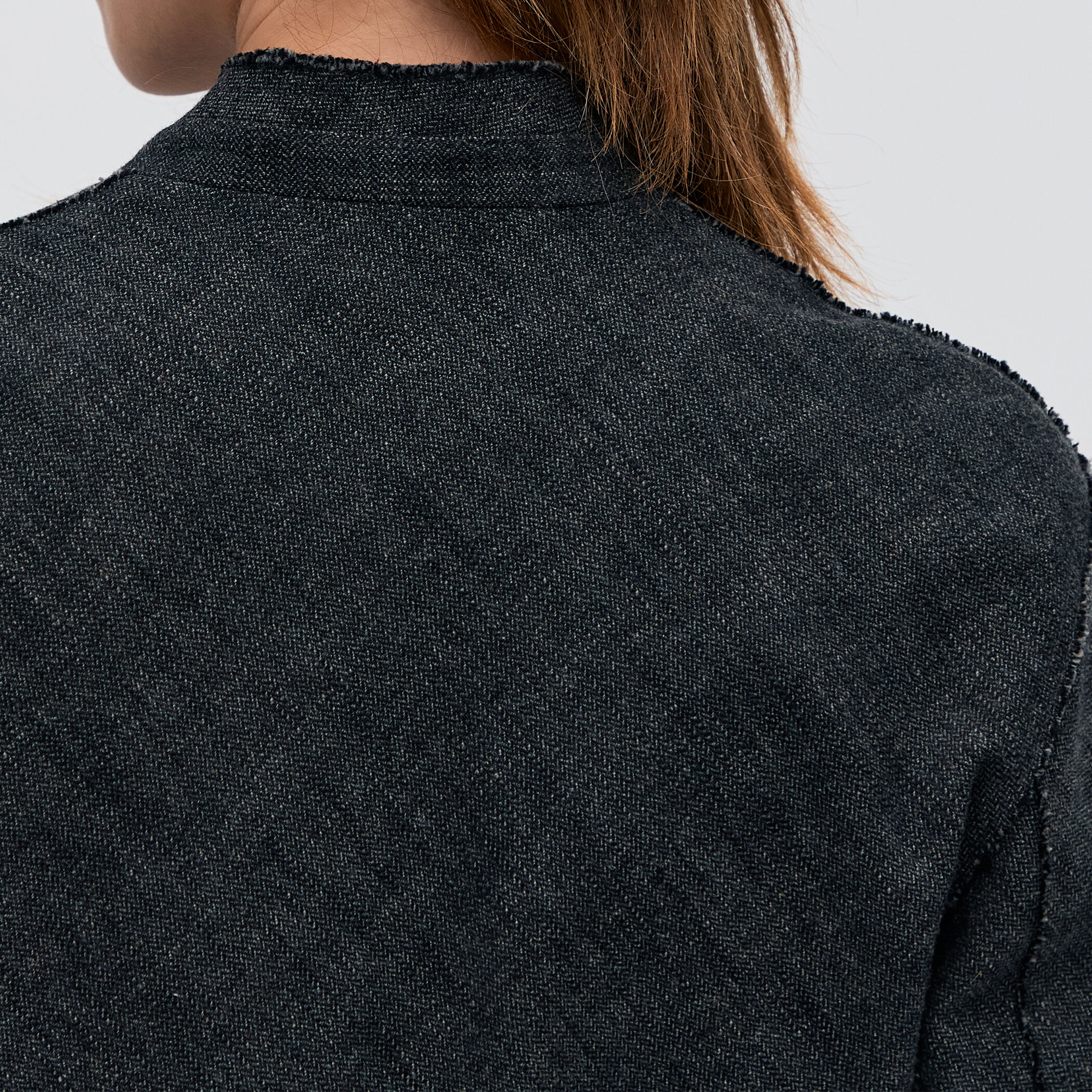 ヘリンボーンツイード ノーカラージャケット｜トゥモローランド 公式通販